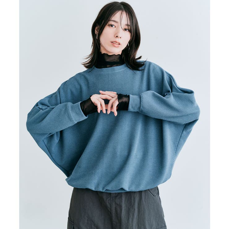 コットンストレッチドルマンロングトップス ドルマン 着痩せ | kirakiraShop  | 詳細画像9 