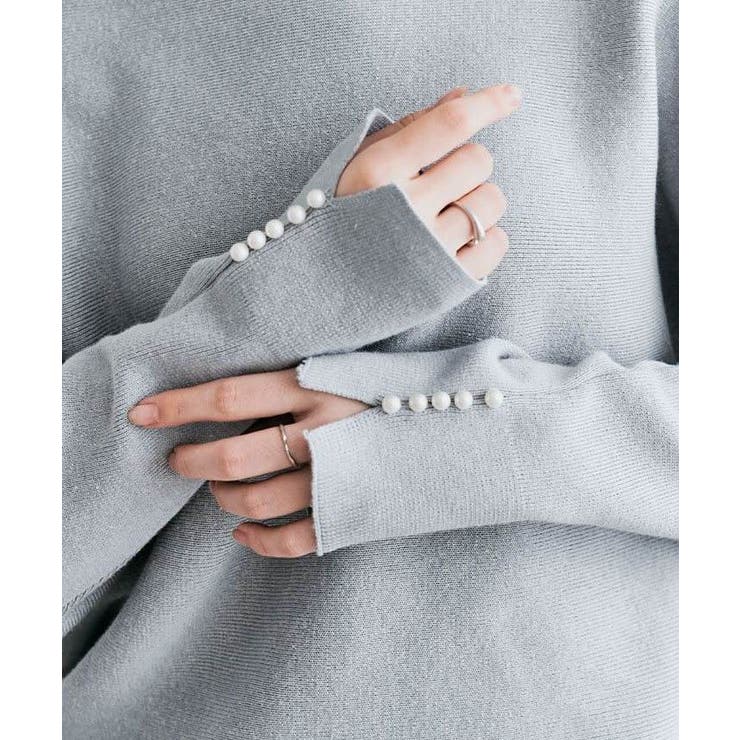 袖パールコットンニットドルマントップス ドルマン 着痩せ | kirakiraShop  | 詳細画像14