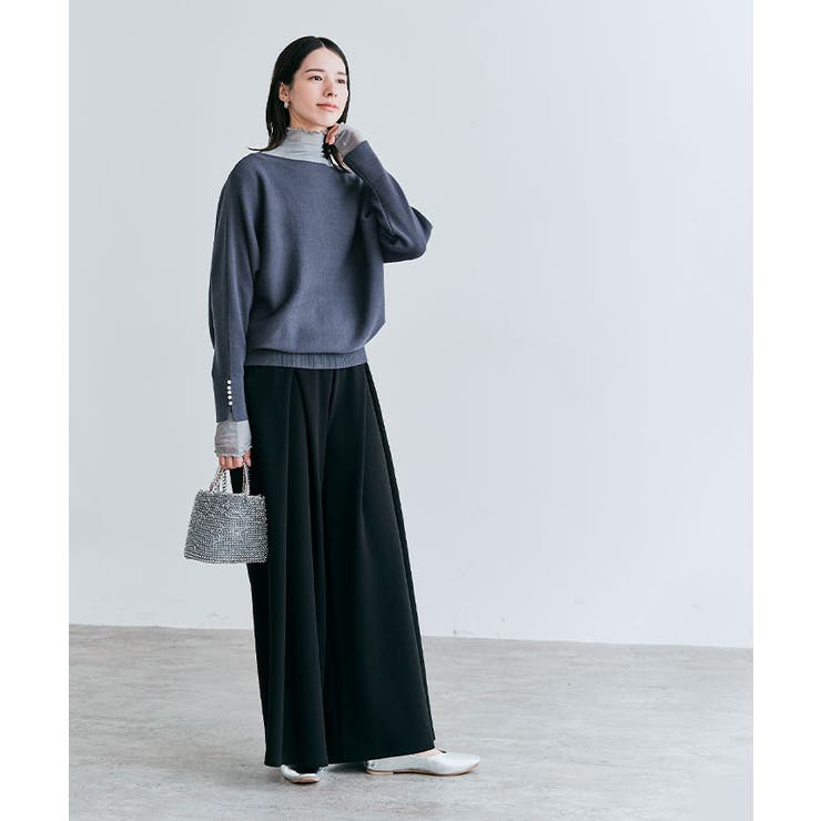 袖パールコットンニットドルマントップス ドルマン 着痩せ | kirakiraShop  | 詳細画像8