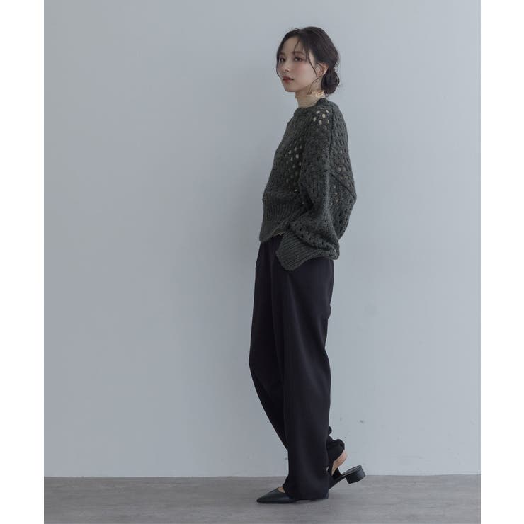 【maviru】メッシュ透かし編みショートニット トップス ニット | kirakiraShop  | 詳細画像17 