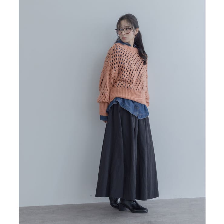 【maviru】メッシュ透かし編みショートニット トップス ニット | kirakiraShop  | 詳細画像8 