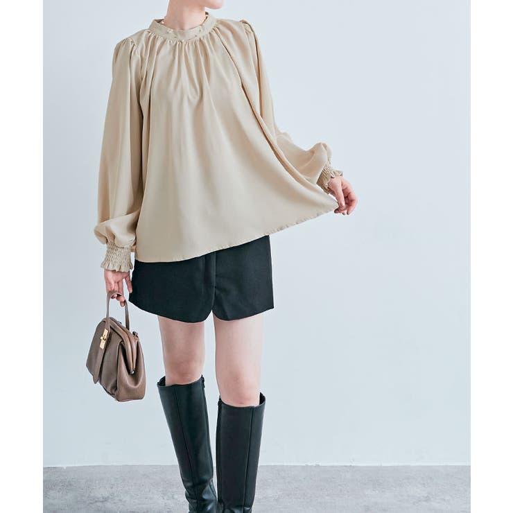 スタンドカラーギャザーブラウス 2サイズ シャツ | kirakiraShop  | 詳細画像12 