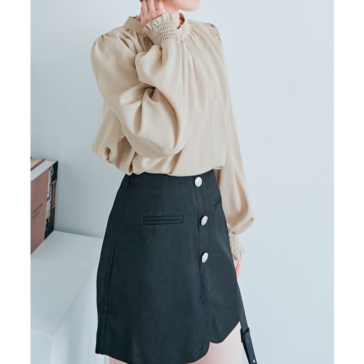 スタンドカラーギャザーブラウス 2サイズ シャツ | kirakiraShop  | 詳細画像13 