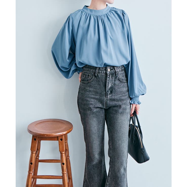 スタンドカラーギャザーブラウス 2サイズ シャツ | kirakiraShop  | 詳細画像20 