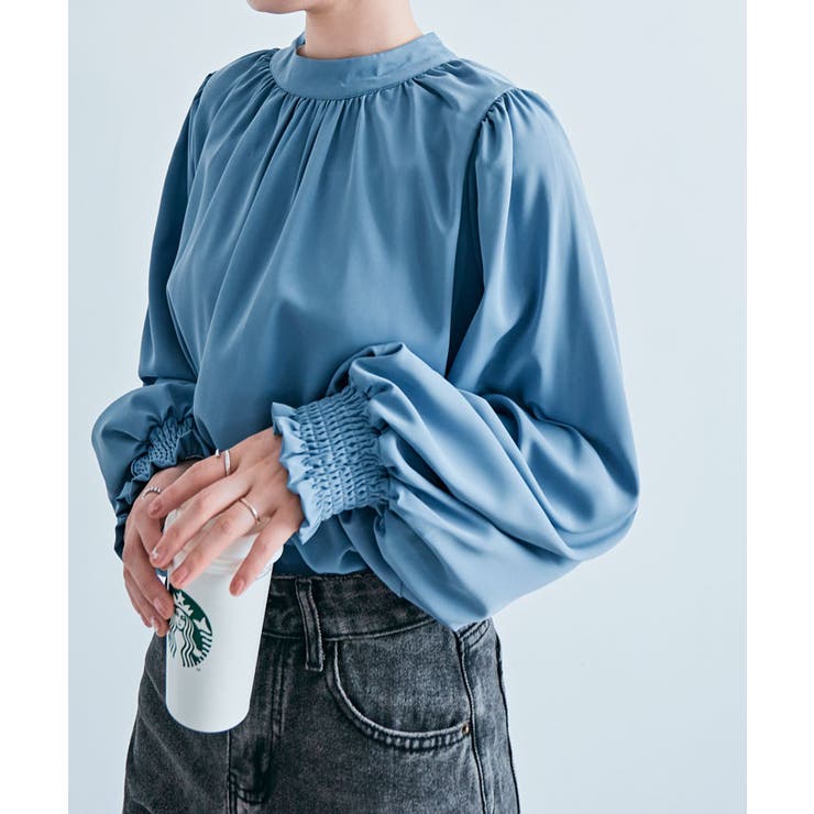 スタンドカラーギャザーブラウス 2サイズ シャツ | kirakiraShop  | 詳細画像21 