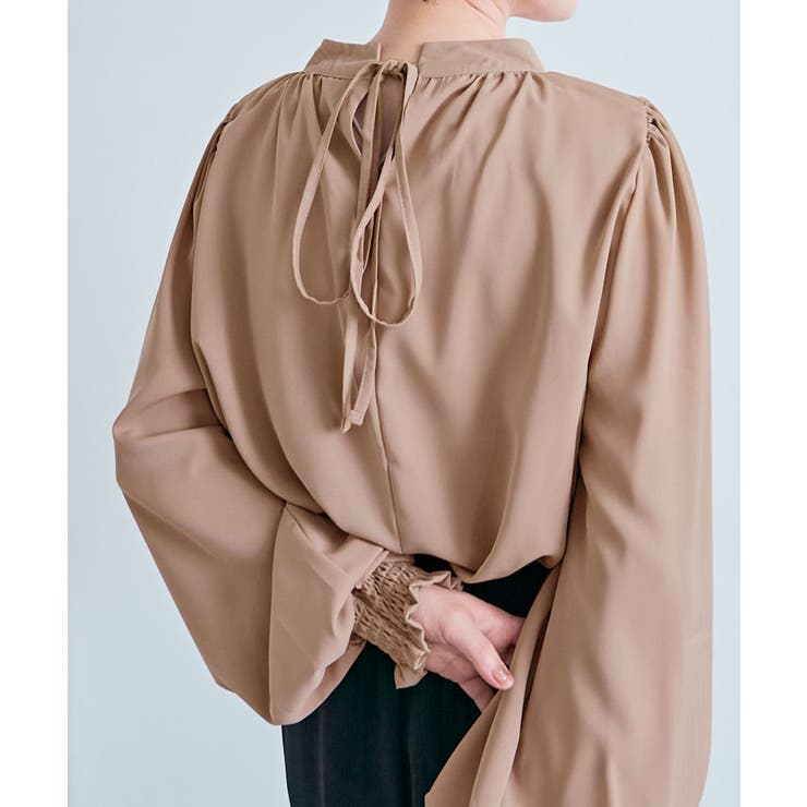 スタンドカラーギャザーブラウス 2サイズ シャツ | kirakiraShop  | 詳細画像8 