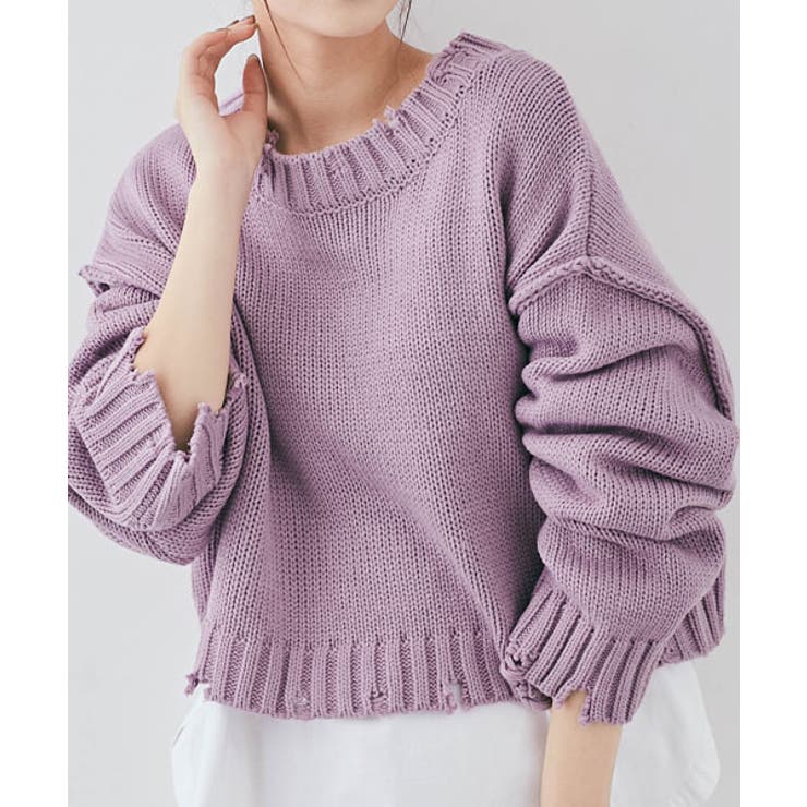ダメージデザインショートニット トップス ダメージニット 品番 Ik Kirakirashop キラキラショップ のレディースファッション通販 Shoplist ショップリスト