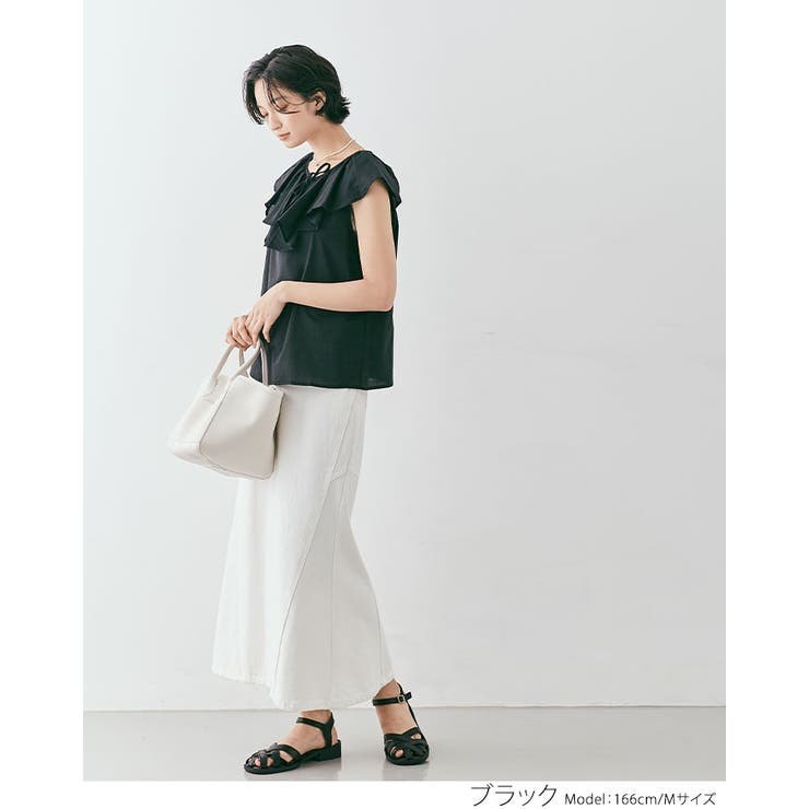 ノースリーブラッフルブラウス トップス ラッフルブラウス | kirakiraShop  | 詳細画像13 