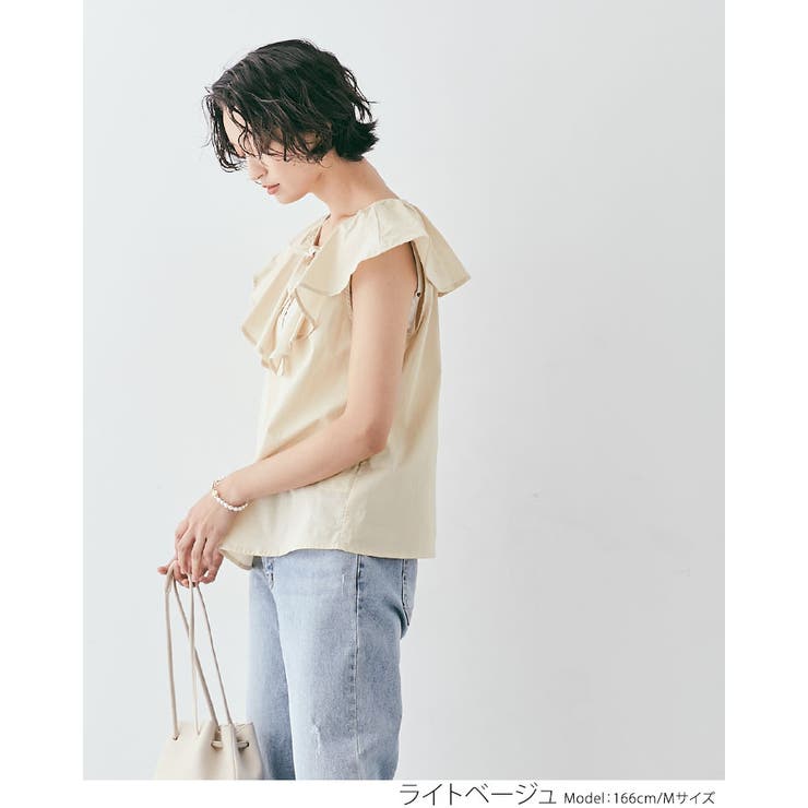 ノースリーブラッフルブラウス トップス ラッフルブラウス | kirakiraShop  | 詳細画像10 