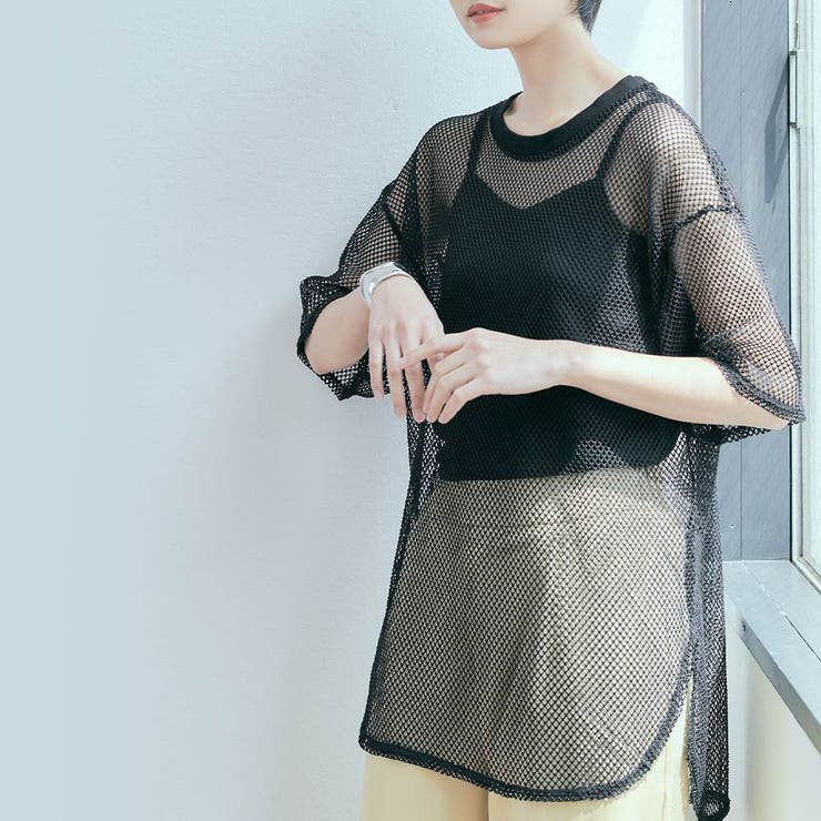 インナーキャミソール付きメッシュトップス メッシュトップス メッシュ編み 品番 Ik Kirakirashop キラキラショップ のレディースファッション通販 Shoplist ショップリスト
