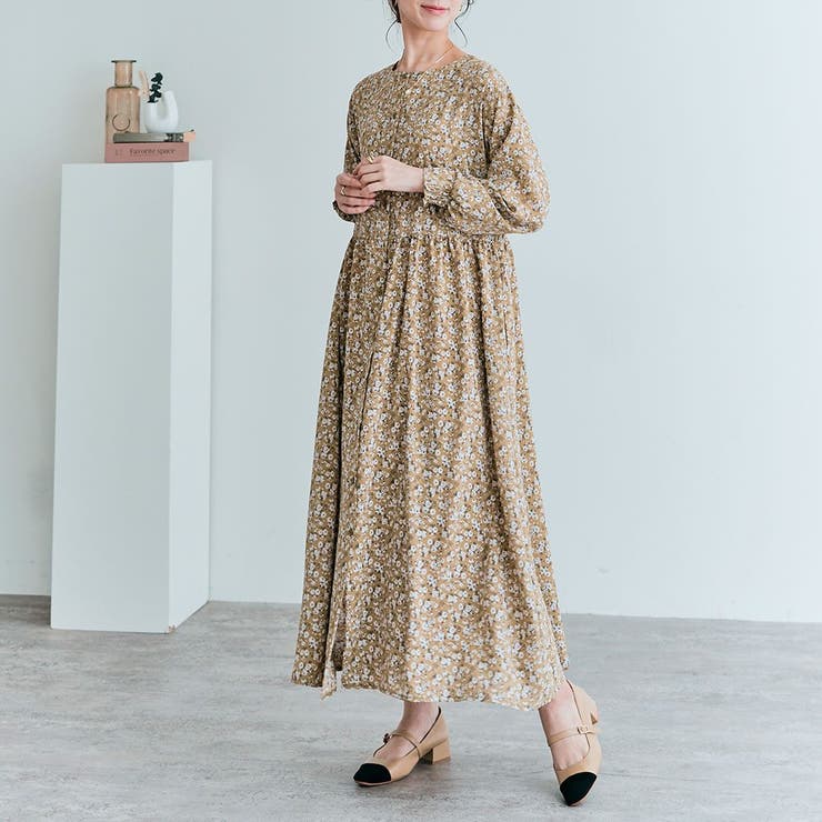 気になる対象商品 3way花柄シフォンワンピース 2サイズ 花柄ワンピース[品番 ワンピース