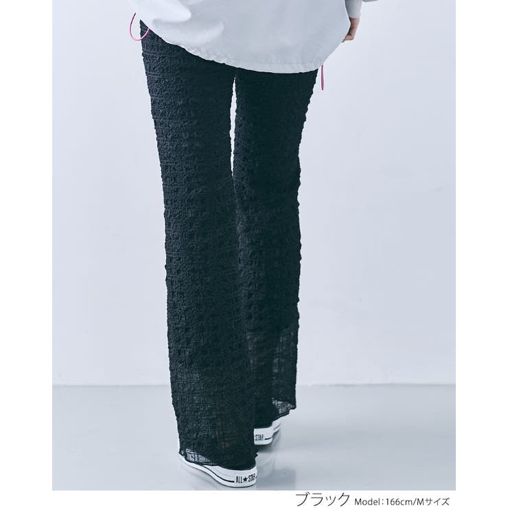 クラッシュジャガードフレアパンツ 2サイズ ボトムス[品番