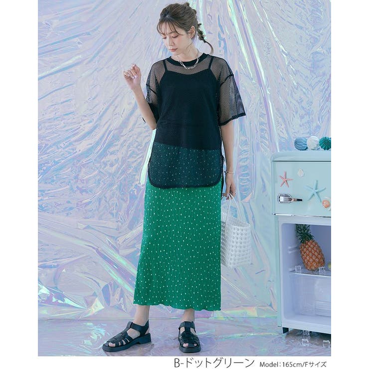 総柄ランダムプリーツナロースカート ボトムス ナロースカート | kirakiraShop  | 詳細画像6 