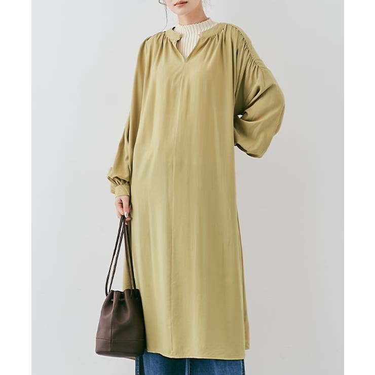 ヘンリーネックギャザーマキシワンピース ギャザーワンピース シャツワンピース 品番 Ik Kirakirashop キラキラショップ のレディースファッション通販 Shoplist ショップリスト