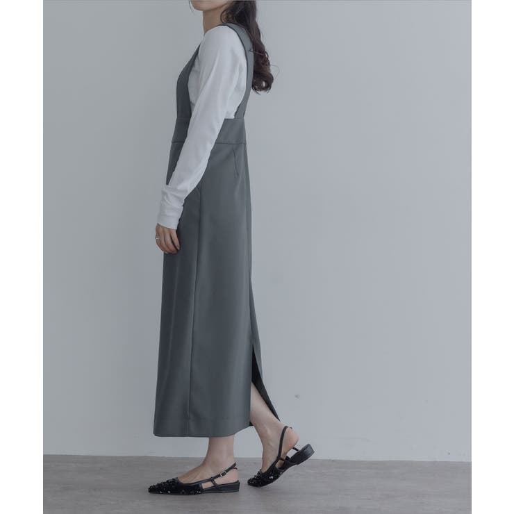 【maviru】ストレートジャンパースカート 着痩せ 脚長効果 | kirakiraShop  | 詳細画像14 