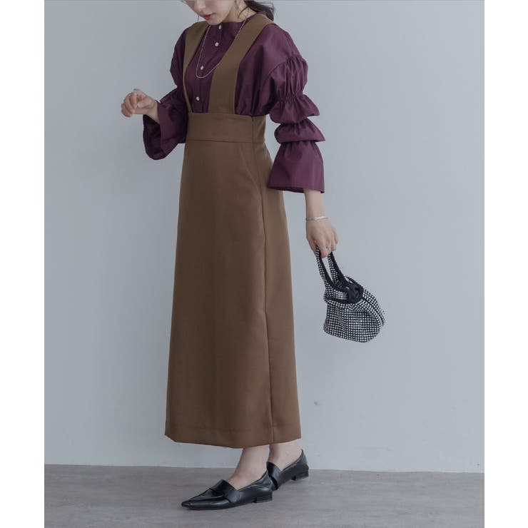 【maviru】ストレートジャンパースカート 着痩せ 脚長効果 | kirakiraShop  | 詳細画像9 
