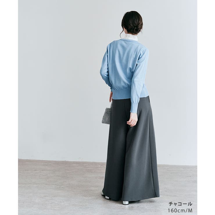 全方向ストレッチタックワイドパンツ 2サイズ ワイドパンツ[品番
