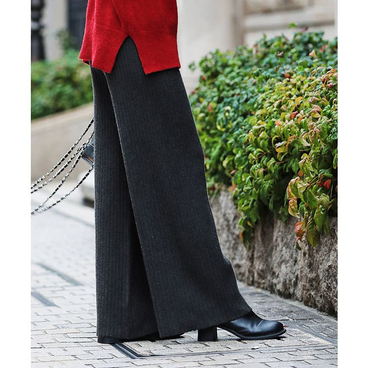 柔暖リブニットワイドパンツ ボトムス ワイドパンツ | kirakiraShop  | 詳細画像19 