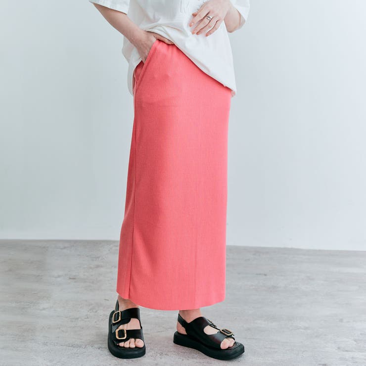 セルフカットリブタイトスカート 2サイズ ボトムス[品番：IK000007564