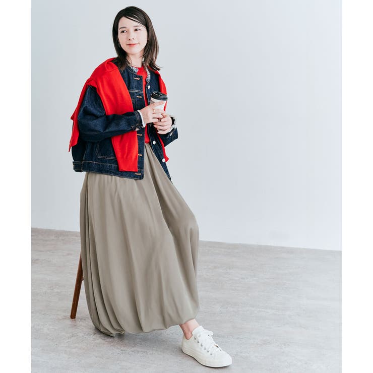 classicalelf スカート ふんわり大人可愛い。タック入りシボ