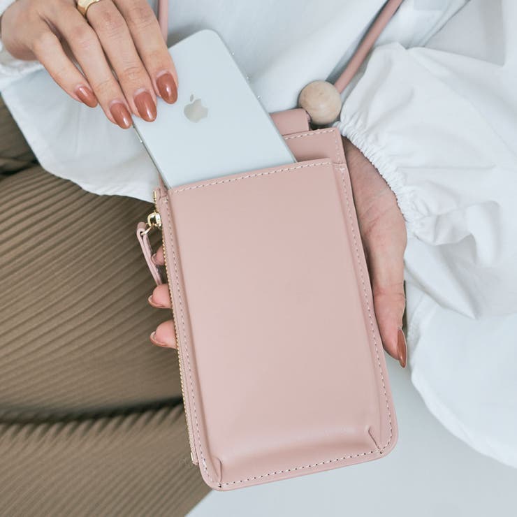 ピンク | エコレザースマホポシェット 小物 鞄 | kirakiraShop 