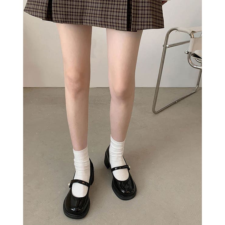 ストラップエナメルパンプス 5サイズ 靴[品番：IK000007425