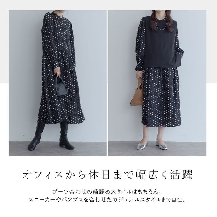 【maviru】ドットギャザーワンピース ギャザードットワンピース ワンピース | kirakiraShop  | 詳細画像17 