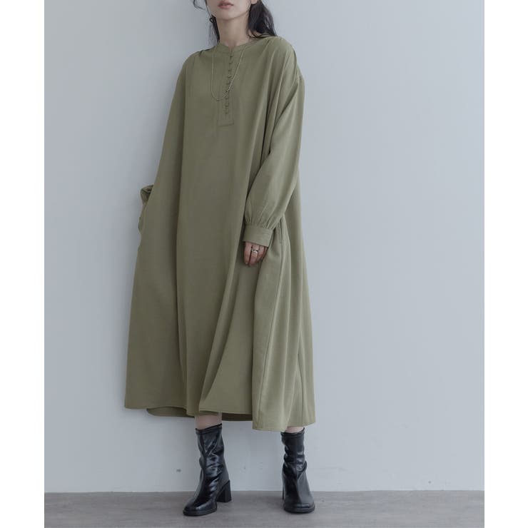 【maviru】ヘンリーネックドレープワンピース ワンピース ロングワンピース | kirakiraShop  | 詳細画像14 