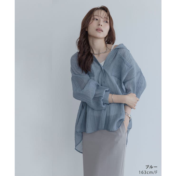 【maviru】フード付きシアーブラウス シアーシャツ シアーパーカー | kirakiraShop  | 詳細画像8 