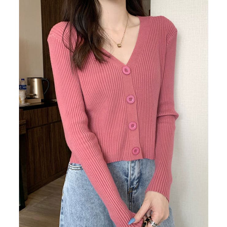 リブニットカーディガン トップス ニットカーディガン | kirakiraShop  | 詳細画像16 