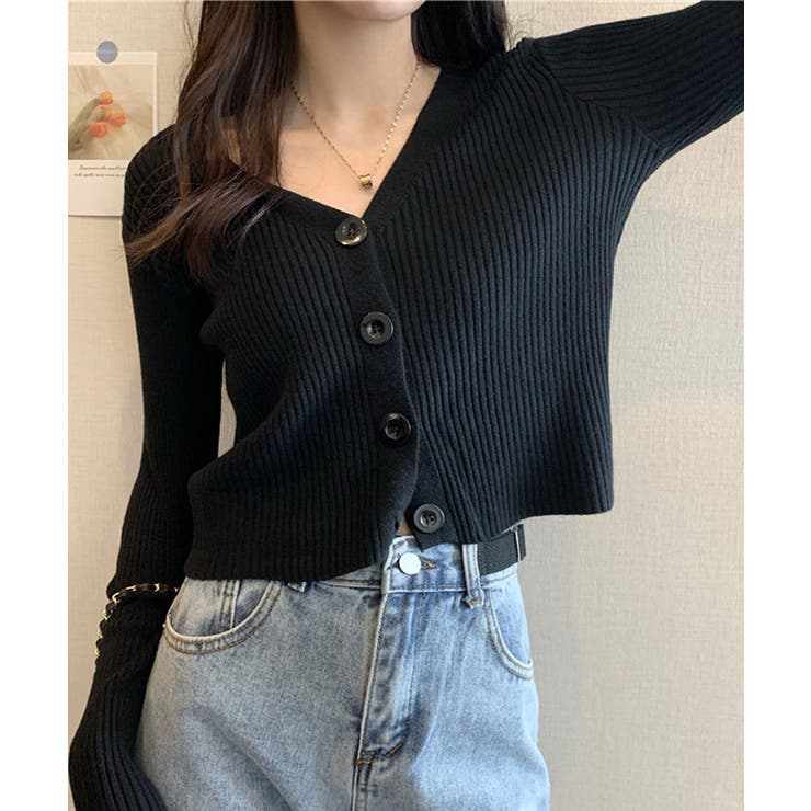 リブニットカーディガン トップス ニットカーディガン | kirakiraShop  | 詳細画像5 