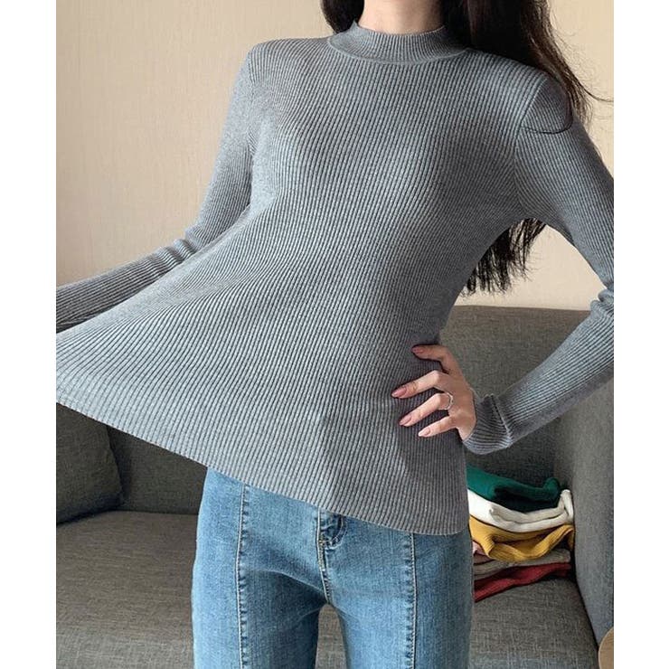 ハイネックリブニット トップス リブニット | kirakiraShop  | 詳細画像27 