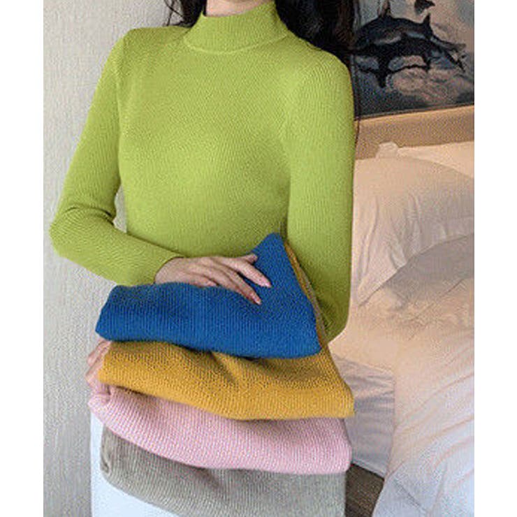 ハイネックリブニット トップス リブニット | kirakiraShop  | 詳細画像39 