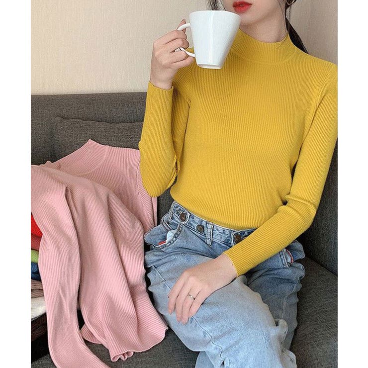 ハイネックリブニット トップス リブニット | kirakiraShop  | 詳細画像51 