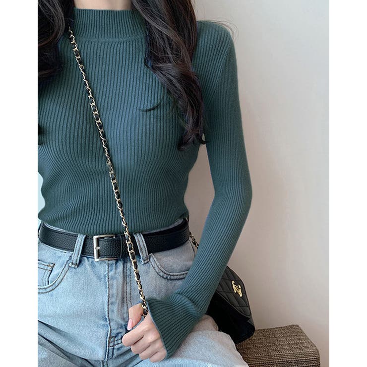 ハイネックリブニット トップス リブニット | kirakiraShop  | 詳細画像8 