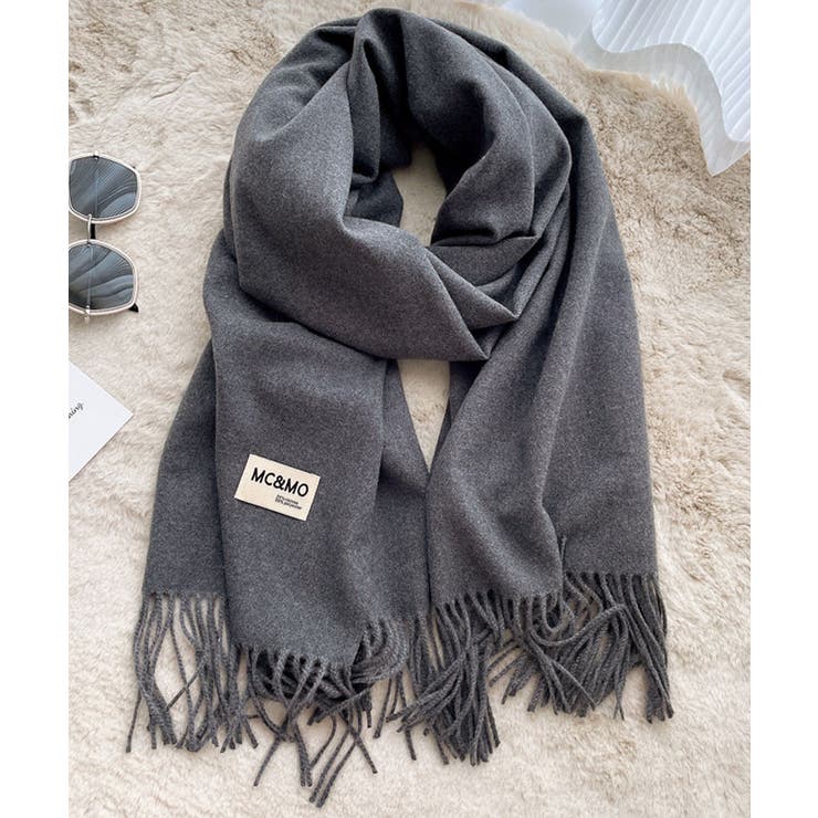 チャコール | ソフトニット大判ストール ユニセックス 男女兼用 | kirakiraShop 