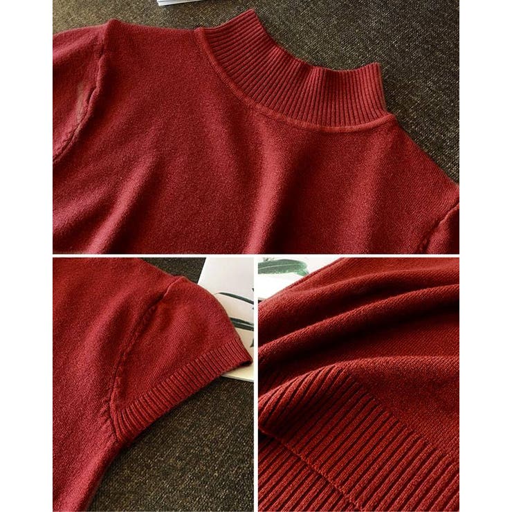 半袖ハイネックニットソー カットソー ニット | kirakiraShop  | 詳細画像25 