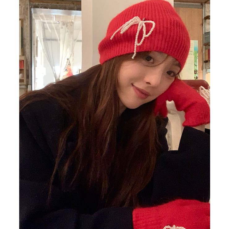 指穴付きパールリボンニットグローブ 小物 ニット手袋 | kirakiraShop  | 詳細画像10 