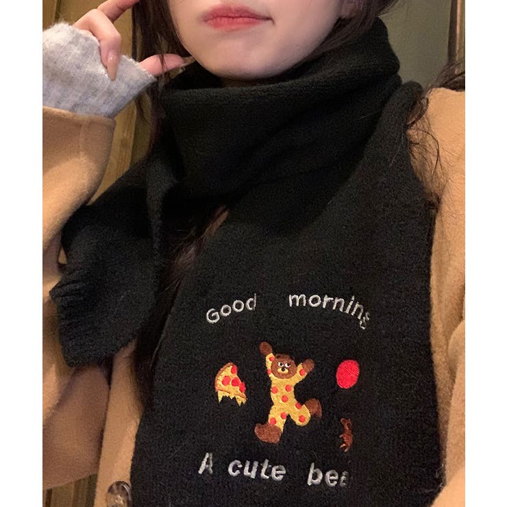 2024公式店舗 ベア刺繍ニットマフラー ユニセックス メンズ[品番：IK000007862 小物