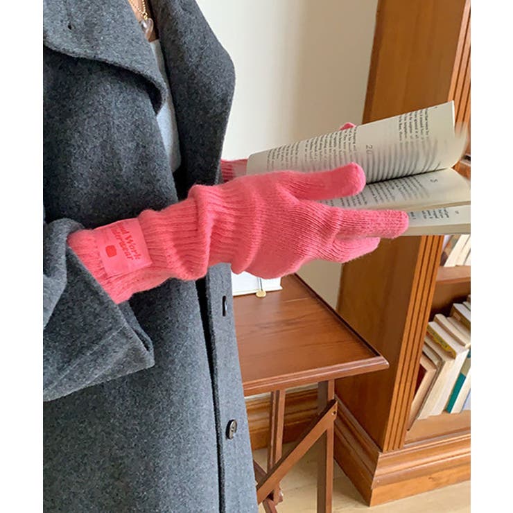 hana　ドリスヴァンノッテン　手袋　ニット ロンググローブ　ネイビー グローブ Dries Van Noten(ドリス ヴァン ノッテン) 手袋(メンズ