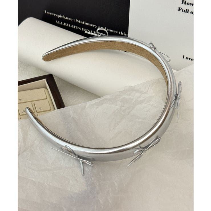 シルバー | シルバーリボンボリュームカチューシャ 1色 小物 | kirakiraShop 