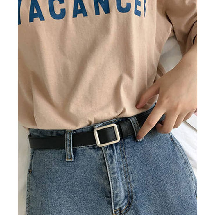 スクエア サークルバックルレザーベルト 3タイプ | kirakiraShop  | 詳細画像7 