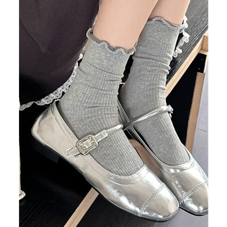 配色メロウフリルソックス 小物 靴下[品番：IK000008213