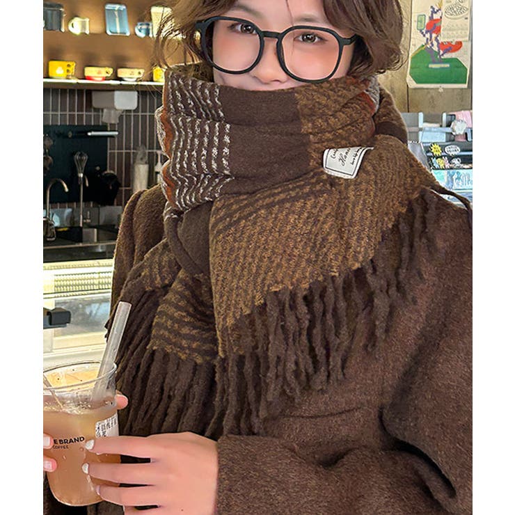 【新品同様】プラダ　コート　チェック　ツイード　オレンジ　カフス　ボリューム袖 新品同様】プラダコートチェックツイードオレンジカフスボリューム袖