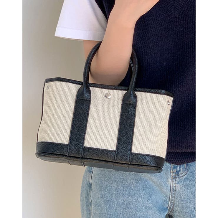 キャンバスレザーミニハンドバッグ 小物 雑貨[品番：IK000007495