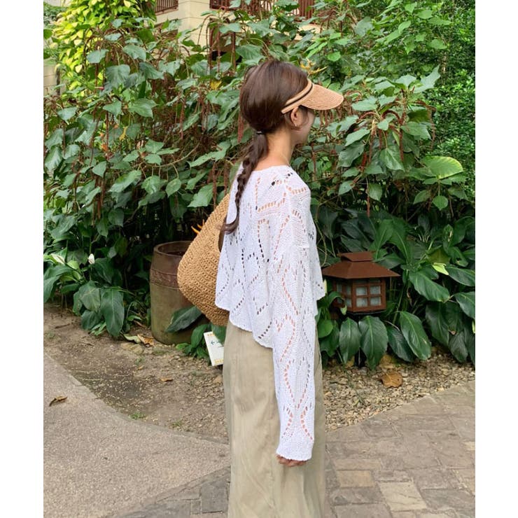 【SHOPLIST限定】ハート透かし編みロングスリーブニット トップス ニット | kirakiraShop  | 詳細画像12 