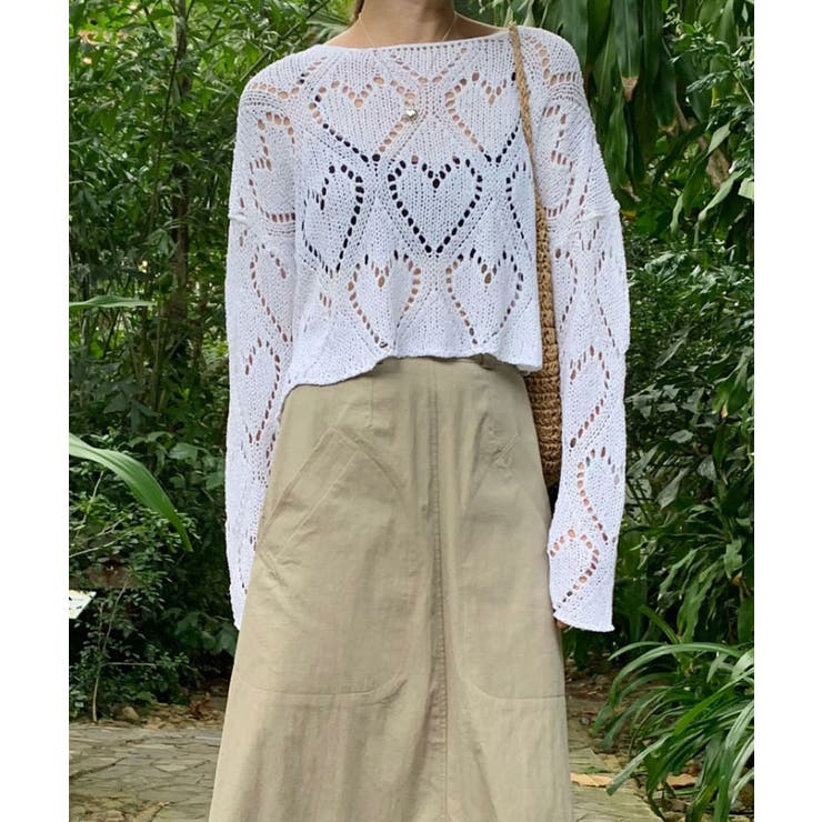 FRUITS フルーツプリントニットトップス／カラフルY2Kロングスリーブ Women Y2k Knitted Smock Long Sleeves Shrugs Sweater Striped