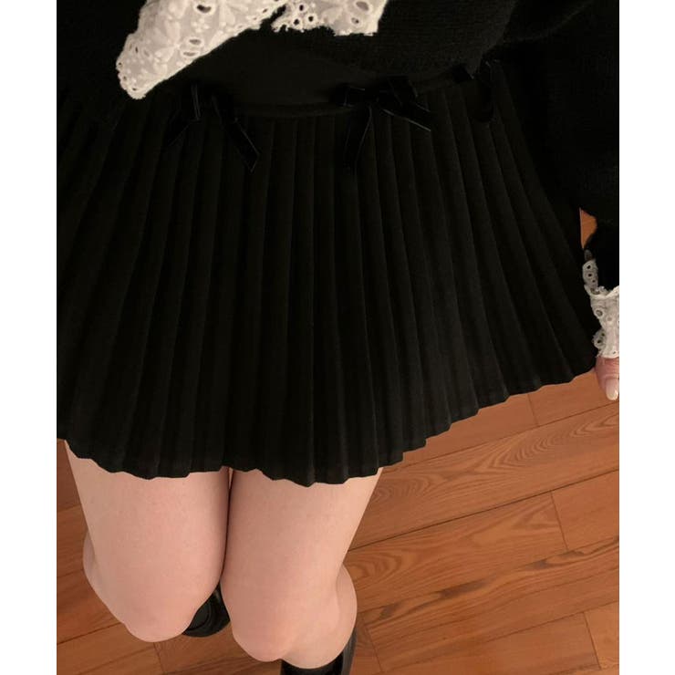 【SHOPLIST限定】フェイクウールリボンプリーツミニスカート ミニスカート … | kirakiraShop  | 詳細画像12 