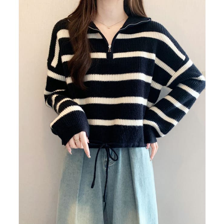 新品タグ付き　sheller シェリエ　KIRAボーダー　　ニット　トップス シェリエ sheller ボーダーニットトップス