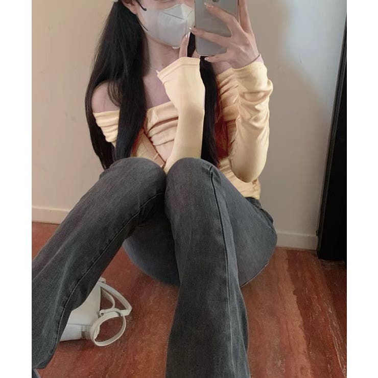 オフショルダードレープロングスリーブトップス トップス カットソー | kirakiraShop  | 詳細画像9 